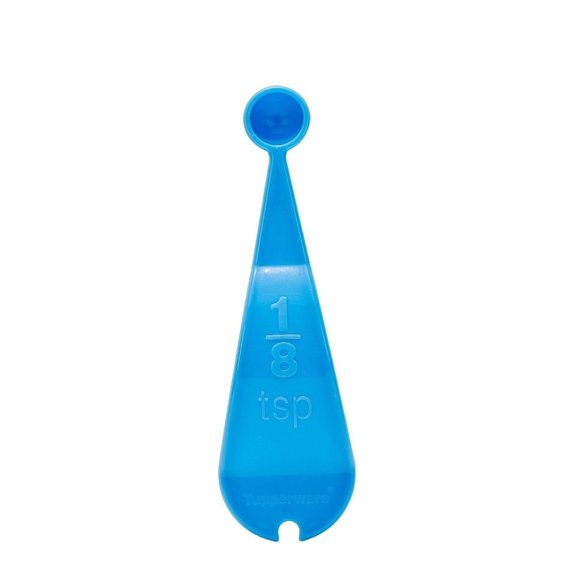 Tupperware 1/8 TSP Measuring Spoon Raindrop Blue Embossed Curved Replacement - Picture 1 of 3